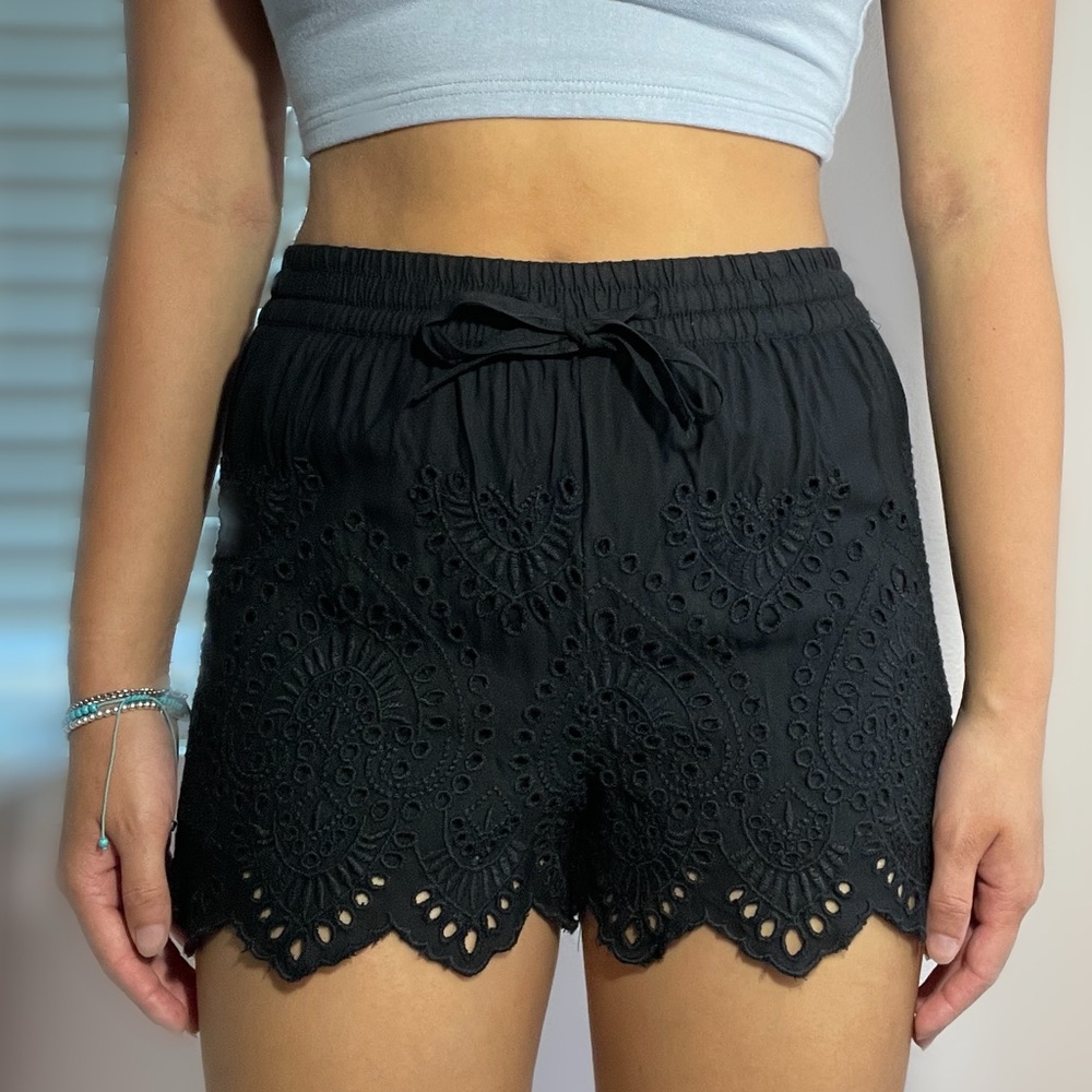 Black flowy shorts